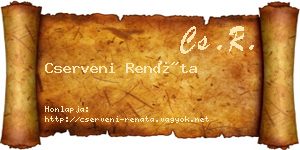 Cserveni Renáta névjegykártya